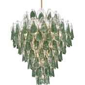 Metropolitan Verla Crest 21 Light 33" Wide Abstract Pendant Legacy Brass / Green