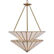 Metropolitan Jaxen 3 Light 25" Wide Pendant with Frosted Glass Shades Legacy Brass