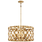 Metropolitan Coronade 5 Light 22" Wide Drum Chandelier with Metal Shade Pandora Gold Leaf