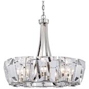 Metropolitan 12 Light 1 Tier Crystal Drum Chandelier from the Castle Aurora Collection Polished Nickel