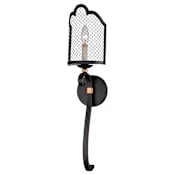 Metropolitan 1 Light Wall Sconce with Metal Glass Guard from the Cortona Collection French Bronze with Gold Highlights