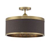 Metropolitan Splendour 4 Light 19" Wide Semi-Flush Drum Ceiling Fixture Aged Antique Brass
