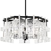 Metropolitan Painesdale 6 Light 28" Wide Abstract Chandelier Sand Coal / Polished Nickel