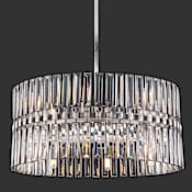 Metropolitan Belle Aurore 12 Light 26" Wide Crystal Drum Chandelier Shadow Silver Leaf