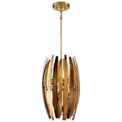 Metropolitan Manitou 6 Light 13-1/4" Wide Pendant with Vertical Bars Arbor Gold