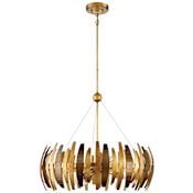 Metropolitan Manitou 6 Light 28-1/2" Wide Drum Chandelier with Vertical Bars Arbor Gold