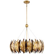 Metropolitan Manitou 8 Light 34" Wide Drum Chandelier with Vertical Bars Arbor Gold