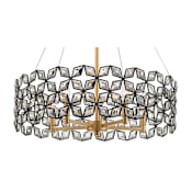 Metropolitan Brookcrest 5 Light 25" Wide Crystal Drum Chandelier Sand Coal / Gold Leaf