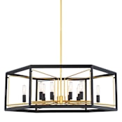 Metropolitan Sable Point 12 Light 26" Wide Taper Candle Chandelier Sand Black with Honey Gold Accents