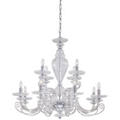 Metropolitan 12 Light 2 Tier Candle Style Chandelier from the Metropolitan Collection Chrome / Clear Glass