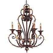 Metropolitan 6 Light 27" Width 1 Tier Candle Style Chandelier from the Zaragoza Collection Golden Bronze