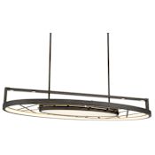 Metropolitan Tribeca 44" Wide LED Billiard Chandelier Smoked Iron / Soft Brass