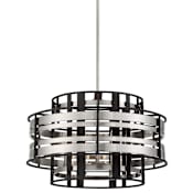 Metropolitan Presten 6 Light 22.5" Wide Foyer Pendant Brushed Nickel / Sand Coal