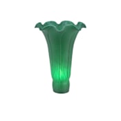 Meyda Tiffany 4.5"W X 6"H Green Pond Lily Shade Mottled Emerald Green