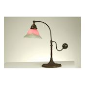 Meyda Tiffany Tiffany Single Light Counter Balance Desk Lamp Pink / Green / Bronze