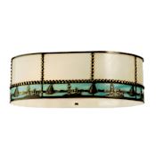 Meyda Tiffany Two Light Down Lighting Fan Light Kit from the Sailboat Collection Tarnished Copper