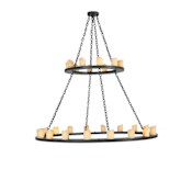 Meyda Tiffany Twenty-Eight Light Up Lighting Two Tier Chandelier from the Loxley Collection Timeless Bronze