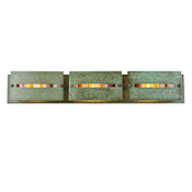 Meyda Tiffany Three Light Ambient Lighting 36" Wide Bathroom Fixture from the Moss Creek Collection Tarnished Copper