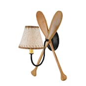 Meyda Tiffany Paddle 11" Wide Single Light Wall Sconce with Leather Shade Bronze