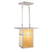 Meyda Tiffany Two Light Down Lighting Outdoor Pendant from the Mission Collection Pewter