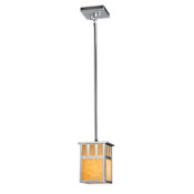 Meyda Tiffany Single Light 7" Wide Mini Pendant with Handmade Shade Pewter