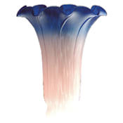 Meyda Tiffany 4" x 6" Pink / Blue Pond Lily Shade N/A
