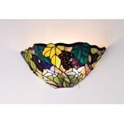 Meyda Tiffany Spiral Grape 13" Wide 2 Light Wall Washer with Stained Glass Shade Mahogany Bronze