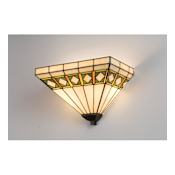 Meyda Tiffany Diamond Mission 15" Wide 2 Light Wall Washer with Stained Glass Shade Mahogany Bronze