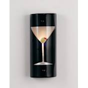 Meyda Tiffany Metro 5" Wide ADA Compliant Single Light Wall Washer Black / Clear Martini Glass