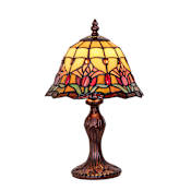 Meyda Tiffany Colonial Tulip 14" Tall Buffet Table Lamp Mahogany Bronze