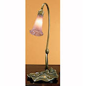 Meyda Tiffany Stained Glass / Tiffany Desk Lamp from the Lilies Collection Cranberry
