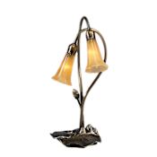 Meyda Tiffany Stained Glass / Tiffany Desk Lamp from the Lilies Collection Amber