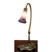 Meyda Tiffany Stained Glass / Tiffany Desk Lamp from the Lilies Collection Pink / Blue