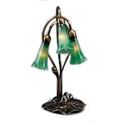 Meyda Tiffany Stained Glass / Tiffany Desk Lamp from the Lilies Collection Green