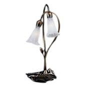 Meyda Tiffany Stained Glass / Tiffany Desk Lamp from the Lilies Collection White