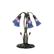 Meyda Tiffany Stained Glass / Tiffany Table Lamp from the Lilies Collection Blue