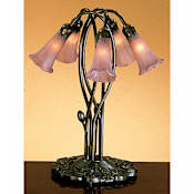 Meyda Tiffany Stained Glass / Tiffany Table Lamp from the Lilies Collection Cranberry