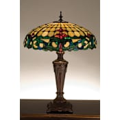 Meyda Tiffany Stained Glass / Tiffany Table Lamp from the Studio Classics Collection Mahogany Bronze