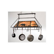 Meyda Tiffany Two Light Pot Rack Black