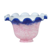 Meyda Tiffany Contemporary / Modern Single Twelve Fluted Glass Shade from the Pate-De-Verre Collection Pink / Blue