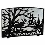 Meyda Tiffany 48" W X 33" H Moose Creek Fireplace Screen Black Mesh