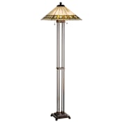 Meyda Tiffany Craftsman / Mission Two Light Floor Lamp Mahogany Bronze