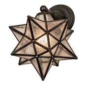 Meyda Tiffany Moravian Star 14" Tall Wall Sconce with Shade Craftsman Brown
