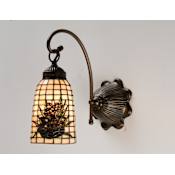 Meyda Tiffany Pinecones 6" Wide Single Light Wall Sconce with Stained Glass Shade Mahogany Bronze