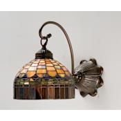 Meyda Tiffany Candice 8" Wide Single Light Wall Sconce with Specialty Glass Shade Mahogany Bronze
