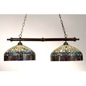 Meyda Tiffany Stained Glass / Tiffany Island / Billiard Fixture from the Candice Collection Mahogany Bronze