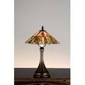 Meyda Tiffany Stained Glass / Tiffany Table Lamp from the Jadestone Delta Collection Mahogany Bronze