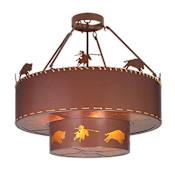 Meyda Tiffany 8 Light 36" Wide Pendant with Handmade Shade Rust