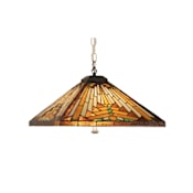 Meyda Tiffany 4 Light 24" Wide Pendant with Handmade Shade Mahogany Bronze