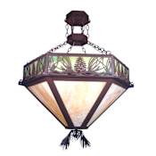 Meyda Tiffany 4 Light 32" Wide Pendant with Handmade Shade Café Noir